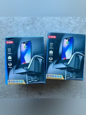 Y-910 Multifunctional Car Phone Holder / Storage Box - Black